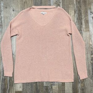 American Eagle V Neck Blush Pink Sweater